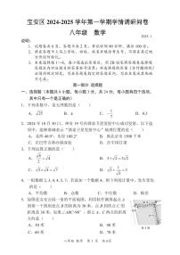 2024-2025学年深圳市宝安区八年级上册期末数学试卷含答案