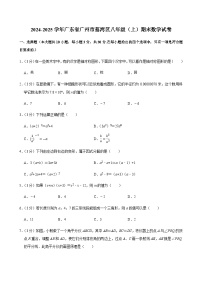2024-2025学年广东省广州市荔湾区八年级上学期期末数学试卷（含答案）