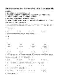安徽省亳州市利辛县2025-2026学年七年级上学期12月月考数学试题
