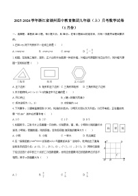 2025-2026学年浙江省湖州四中教育集团九年级（上）月考数学试卷（1月份）-自定义类型