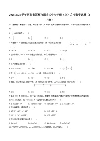 2025-2026学年河北省邯郸市肥乡三中七年级（上）月考数学试卷（1月份）-自定义类型
