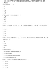 2023-2024学年广东省广州市黄埔区华实初级中学八年级下学期数学期中考试题（含答案）