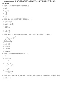 2023-2024学年广东省广州市越秀区广东实验中学八年级下学期数学期中考试题（含答案）