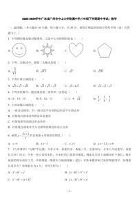 2023-2024学年广东省广州市中山大学附属中学八年级下学期数学期中考试题（含答案）