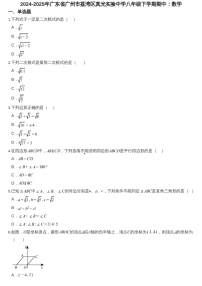 2024-2025学年广东省广州市荔湾区真光实验中学八年级下学期数学期中考试题（含答案）