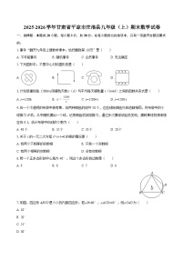 2025-2026学年甘肃省平凉市庄浪县九年级（上）期末数学试卷-自定义类型