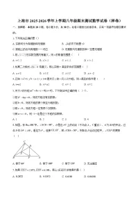 上海市2025-2026学年上学期八年级期末测试数学试卷（样卷）-自定义类型