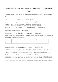 上海市民办立达中学2025--2026学年上学期九年级12月底周考数学试卷-自定义类型