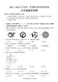 贵州省黔东南州2025-2026学年上学期期末检测九年级数学试卷