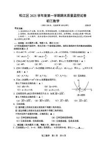 2026年上海中考松江区一模数学试卷