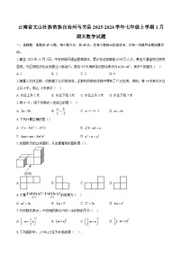 云南省文山壮族苗族自治州马关县2025-2026学年七年级上学期1月期末数学试题-自定义类型