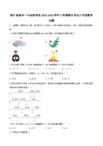 浙江省嘉兴一中实验学校2025-2026学年上学期期末考试八年级数学试题-自定义类型