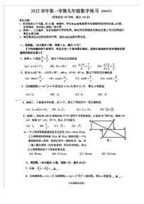 上海市奉贤区2025-2026学年九年级上学期1月期末数学试题
