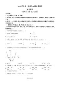 2026年上海市嘉定区初三上学期一模数学试卷和答案解析