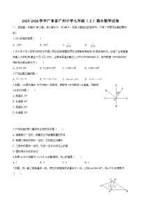 广东省广州中学2025-2026学年七年级上学期期末 数学试卷
