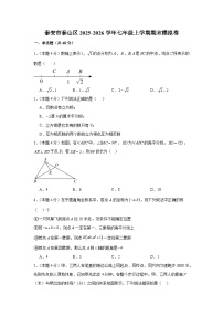 山东省泰安市泰山区2025-2026学年七年级上学期期末 数学模拟卷