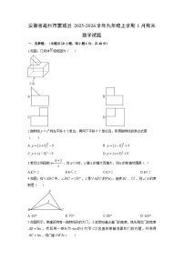 2025-2026学年安徽省亳州市蒙城县九年级上学期1月期末数学试卷（学生版）