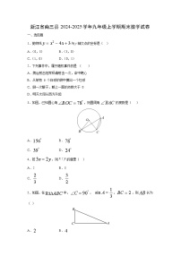 2024-2025学年浙江省南三县九年级上学期期末数学试卷