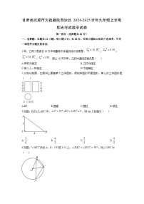 2024-2025学年甘肃省武威市天祝藏族自治县九年级上学期期末考试数学试卷（学生版）