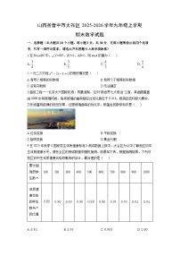 2025-2026学年山西省晋中市太谷区九年级上学期期末数学试卷（学生版）