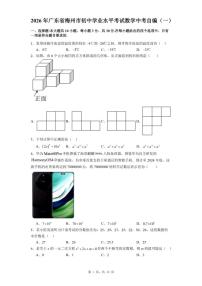 2026年广东省梅州市初中学业水平考试数学中考自编（一）（含答案）