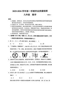 广东省深圳市罗湖区2025--2026学年上学期九年级1月期末数学试卷