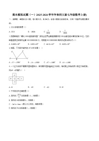 期末模拟试题（一）2025-2026学年华东师大版七年级数学上册)-自定义类型