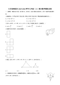 江苏省南通市2025-2026学年九年级（上）期末数学模拟试卷（含答案+解析）