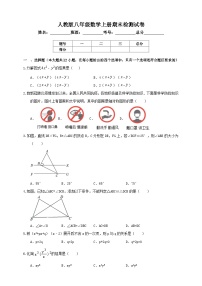 最新人教版新教材八年级数学上册期末检测模拟试卷2（含解析）