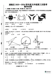 安徽省淮南市潘集区2025-2026学年 九年级上学期第三次联考数学试卷（月考）