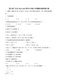 四川省广安市2025-2026学年七年级上学期期末数学练习卷-自定义类型