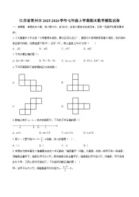 江苏省常州市2025-2026学年七年级上学期期末数学模拟试卷-自定义类型
