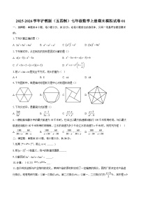 2025-2026学年沪教版（五四制）七年级数学上册期末模拟试卷01-自定义类型