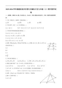 2025-2026学年福建省泉州市晋江市磁灶片区九年级上学期期中数学_(含答案_)试题