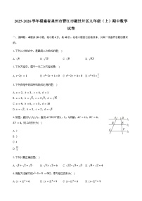 福建省泉州市晋江市磁灶片区2025-2026学年九年级上学期期中数学试题(含答案)