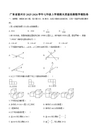广东省惠州市2025-2026学年七年级上学期期末质量检测数学模拟卷-自定义类型