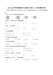 2025-2026学年海南省海口市某校八年级（上）期末数学试卷-自定义类型