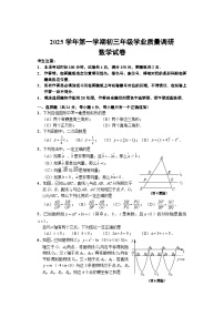 上海市闵行区2025学年第一学期初三质量调研数学学科试卷（含答案解析）