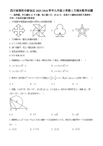 四川省绵阳市游仙区2025-2026学年九年级上学期1月期末数学试题（原卷版+解析版）