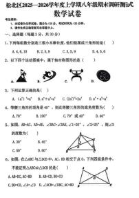 黑龙江省哈尔滨市松北区2025-2026学年八年级上学期期末考试数学试卷_(含答案_)