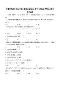 安徽省芜湖市无为市部分学校2025-2026学年七年级上学期1月期末数学试题-自定义类型