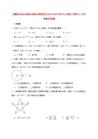 安徽省安庆市宿松县部分校联考2025~2026学年九年级上册12月月考数学试题【附解析】