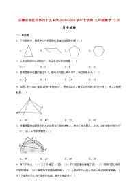 安徽省合肥市第四十五中学2025~2026学年上册九年级数学12月月考试题【附解析】
