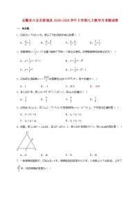 安徽省六安市舒城县2025~2026学年上册九上数学月考测试题【附解析】