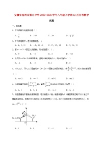 安徽省宿州市第九中学2025~2026学年八年级上册12月月考数学试题【附解析】