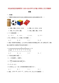 河北省保定市高碑店市2025~2026学年七年级上册12月月考数学试题【附解析】