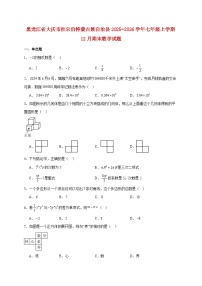 黑龙江省大庆市杜尔伯特蒙古族自治县2025~2026学年七年级上册12月期末数学试题【附解析】