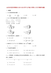 山东省东营市利津县2025~2026学年七年级上册12月月考数学试题【附解析】