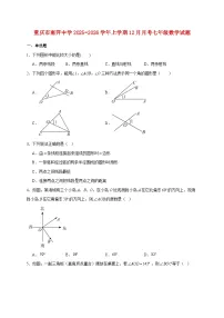 重庆市南开中学2025~2026学年上册12月月考七年级数学试题【附解析】