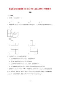 2025-2026学年黑龙江省大庆市肇源县七年级上学期12月期末数学试卷 [附答案]